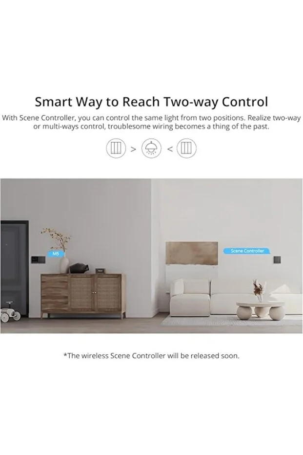 Sonoff M5-2C-86 Akıllı Duvar Anahtarı 2 Kanallı